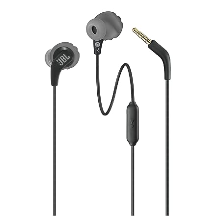 JBL Endurance Run 2, Sports in Ear Wired Earphones with Mic, Pure Bass, Sweatproof, Flexsoft eartips, Magnetic Earbuds, Fliphook & TwistLock Technology with Voice Assistant Support for Mobiles (Black)-1