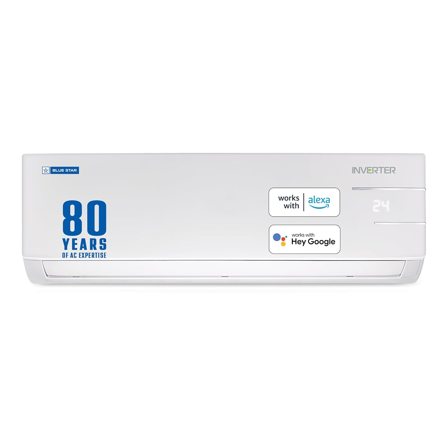 Blue Star 1.5 Ton 3 Star Wi-Fi Inverter Smart Split AC (Copper, 5 in 1 Convertible Cooling, 4-Way Swing, Turbo Cool, Voice Command, IC318YNUS, 2023 Model, White)-1